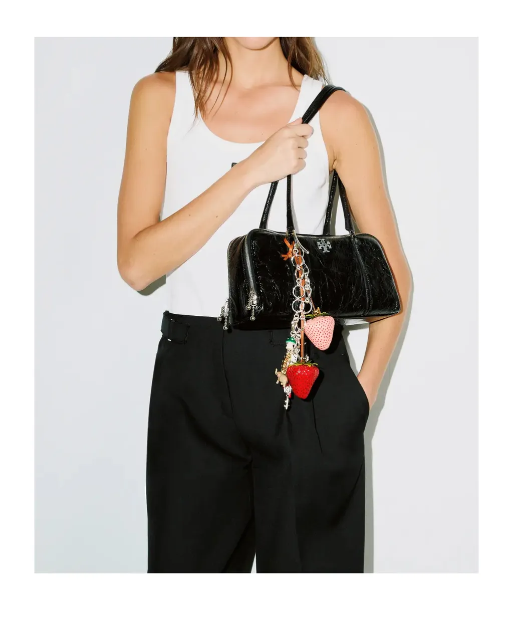 Small Marshmallow Crinkle-Leather Shoulder Bag