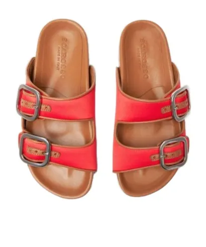 Scarosso Isa Double-Buckle Open-Toe Slides