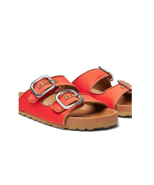 Scarosso Isa Double-Buckle Open-Toe Slides