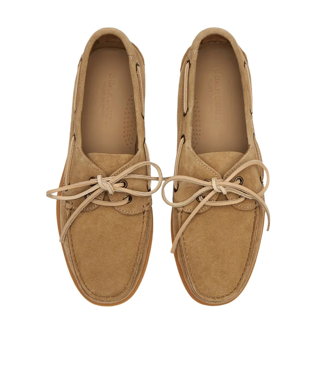 Scarosso Morgan Round-Toe Lace-Up Boat Shoes