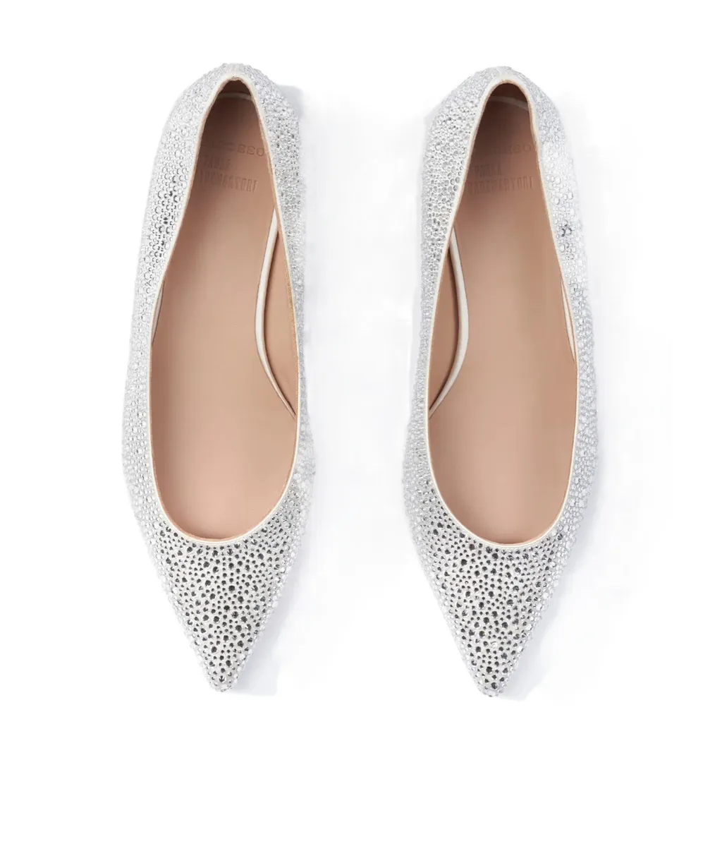 Scarosso Iris Embellished Satin Ballet Flats