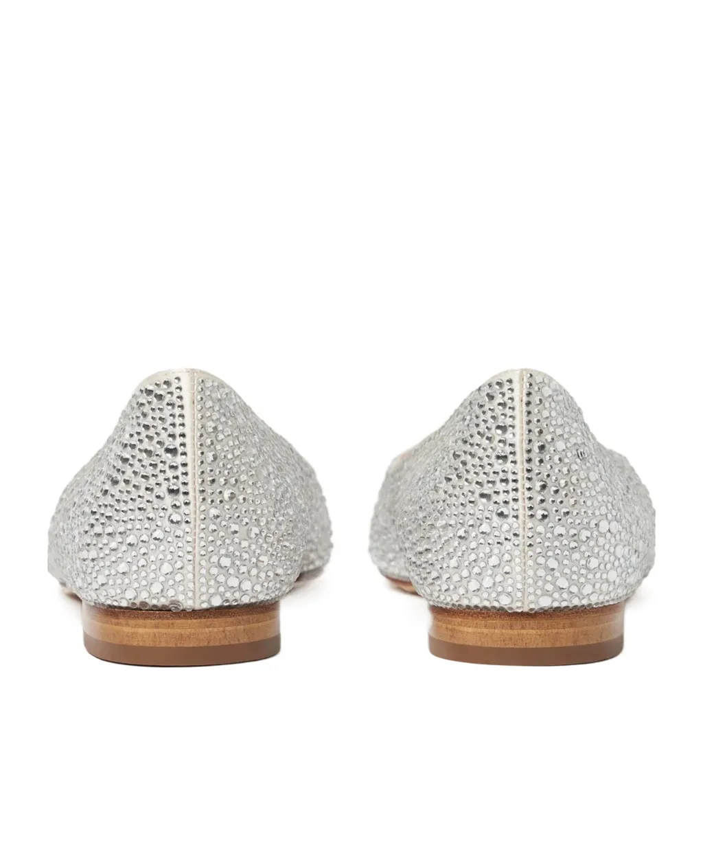 Scarosso Iris Embellished Satin Ballet Flats