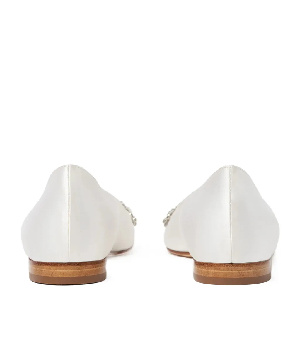 Scarosso Iris Embellished Satin Ballet Flats