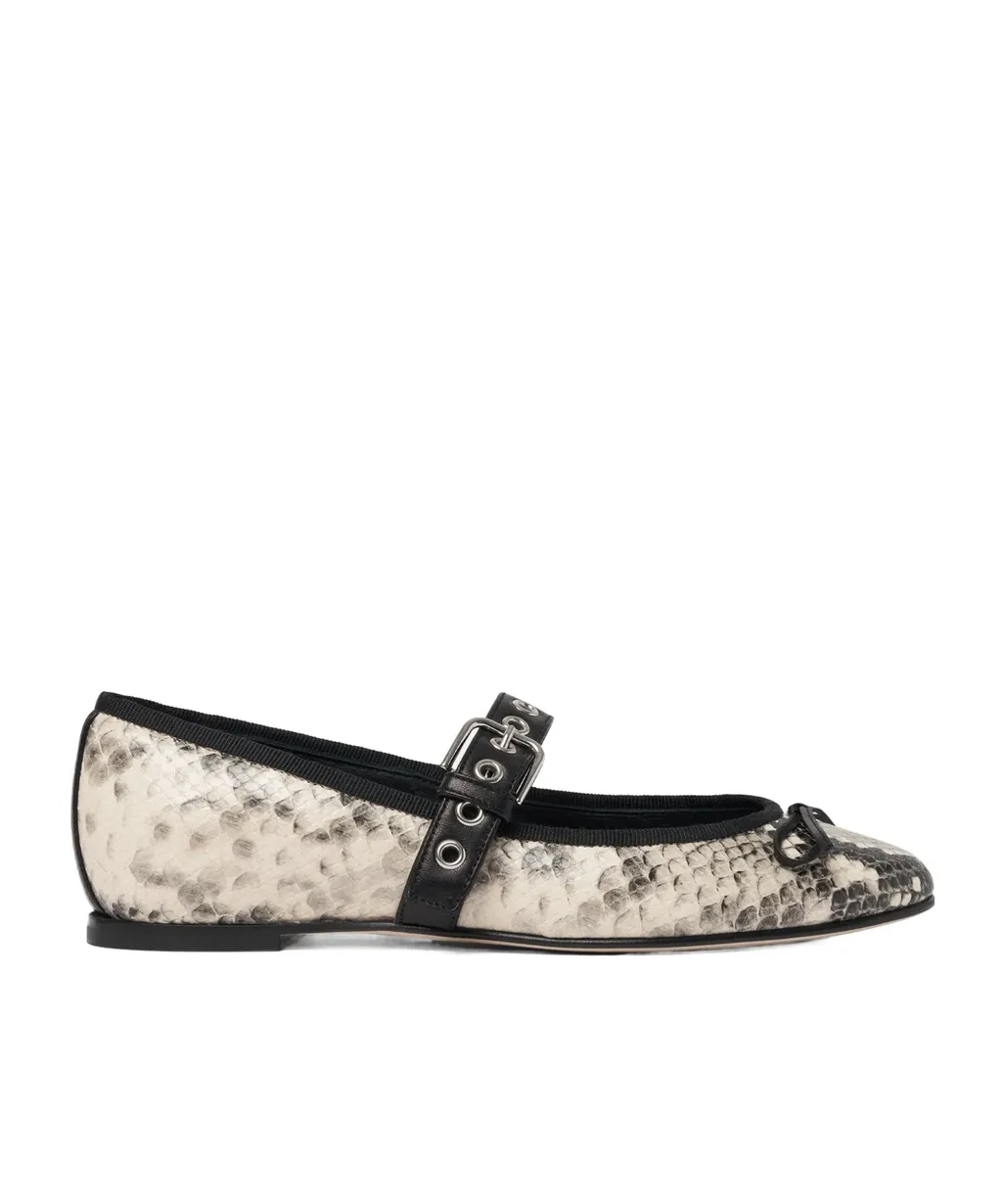 Scarosso Astrid Python Printed Flat Shoes