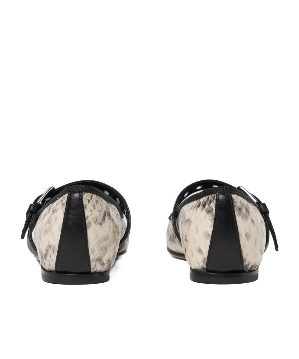 Scarosso Astrid Python Printed Flat Shoes