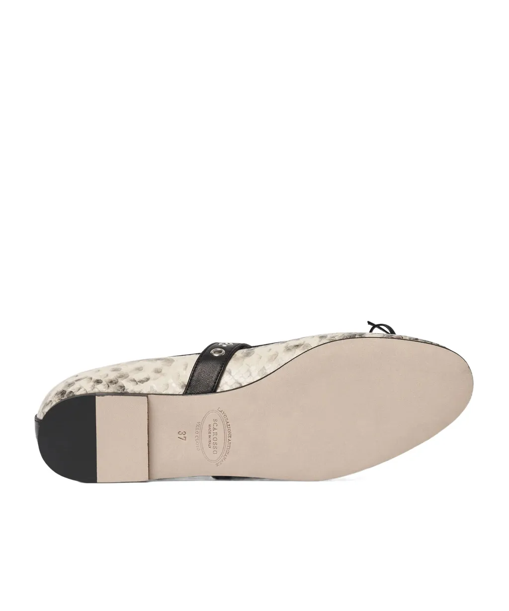 Scarosso Astrid Python Printed Flat Shoes