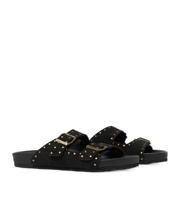 Scarosso Delilah Stud-Embellished Slip-On Sandals