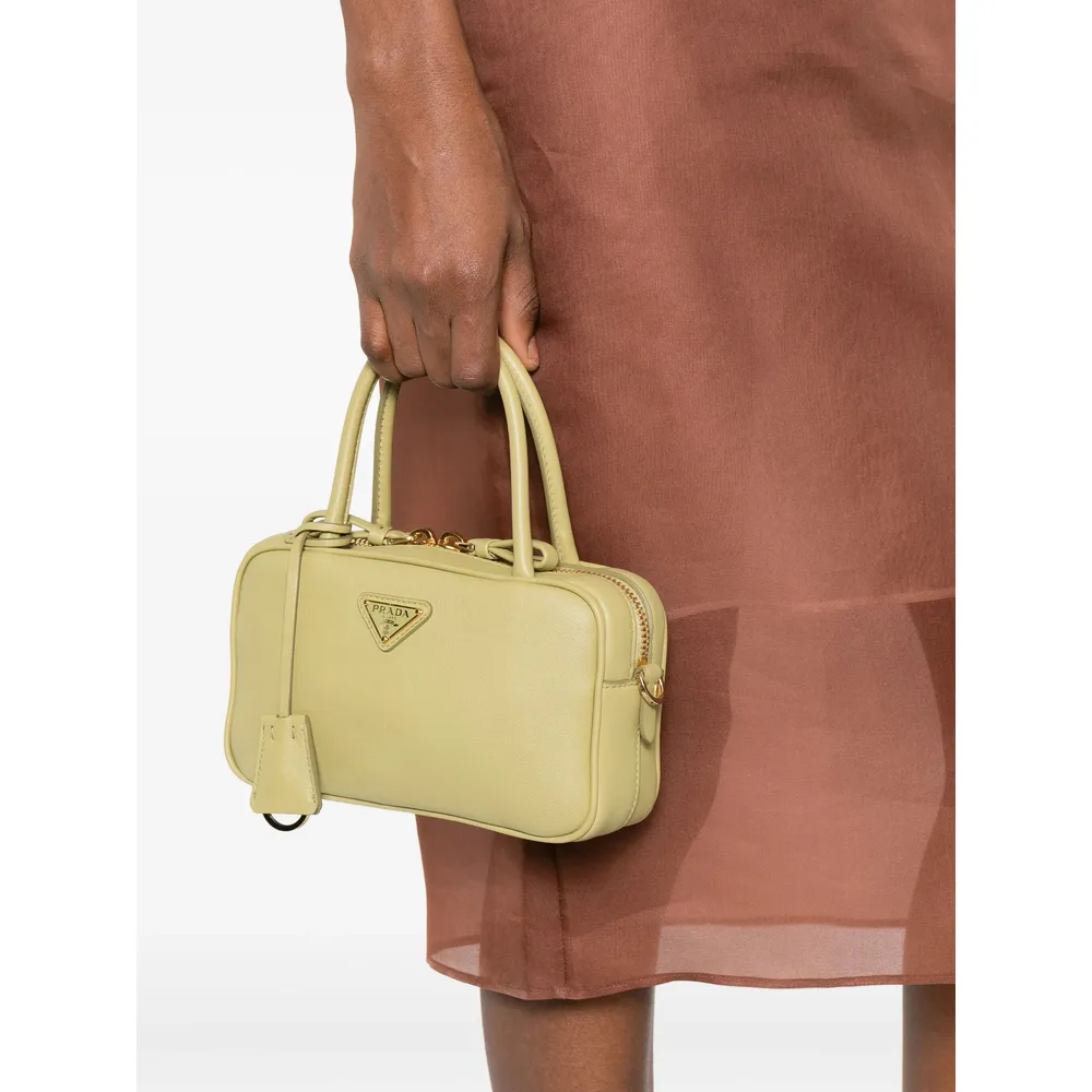Prada Triangle-Logo Zipped Handbag
