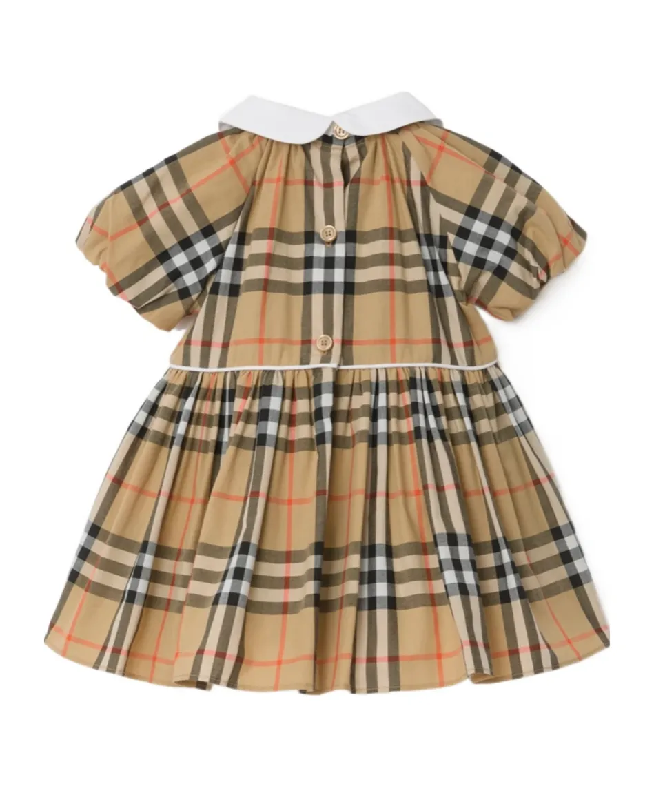Burberry Kids Checked Peter Pan-Collar Pleated Dress Set