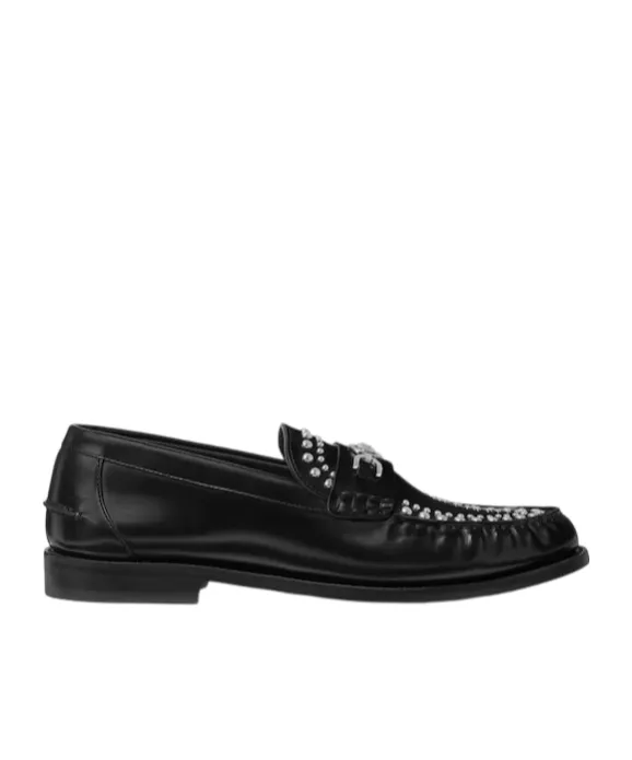 Versace Embellished Round-Toe Loafers
