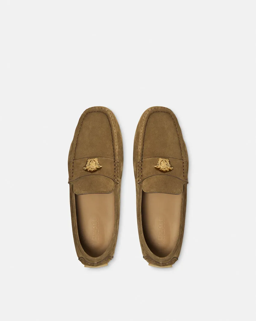 Versace Medusa Plaque Slip-On Loafers