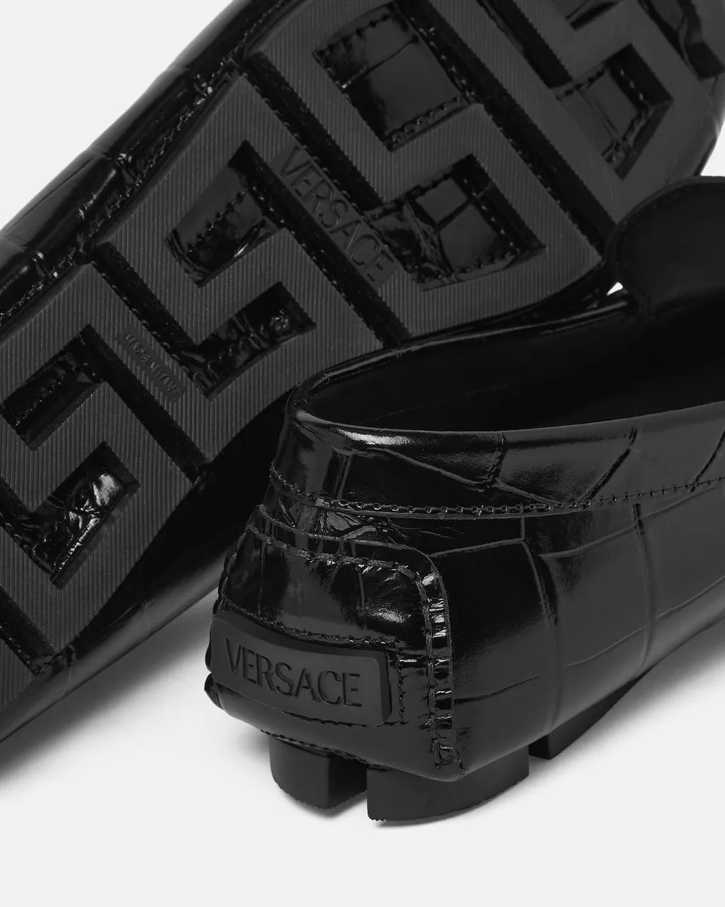 Versace Embossed Drivers Loafers