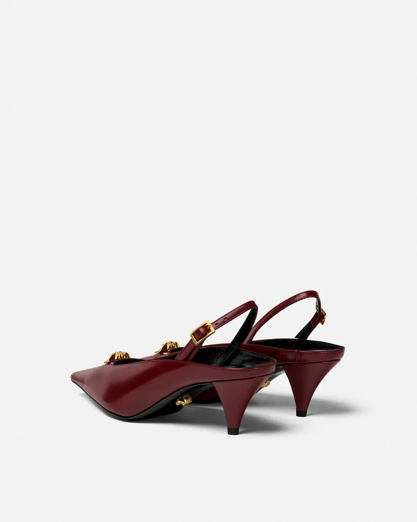 Versace Pointed-Toe Slingback Pumps