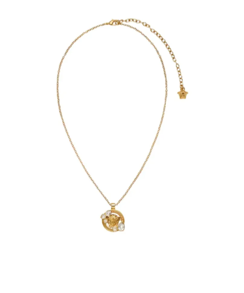 Versace Embellished Pendant Necklace