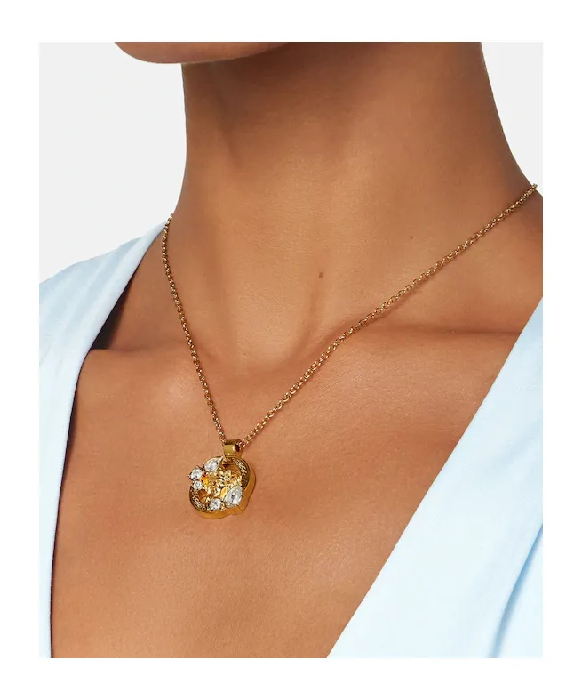 Versace Embellished Pendant Necklace
