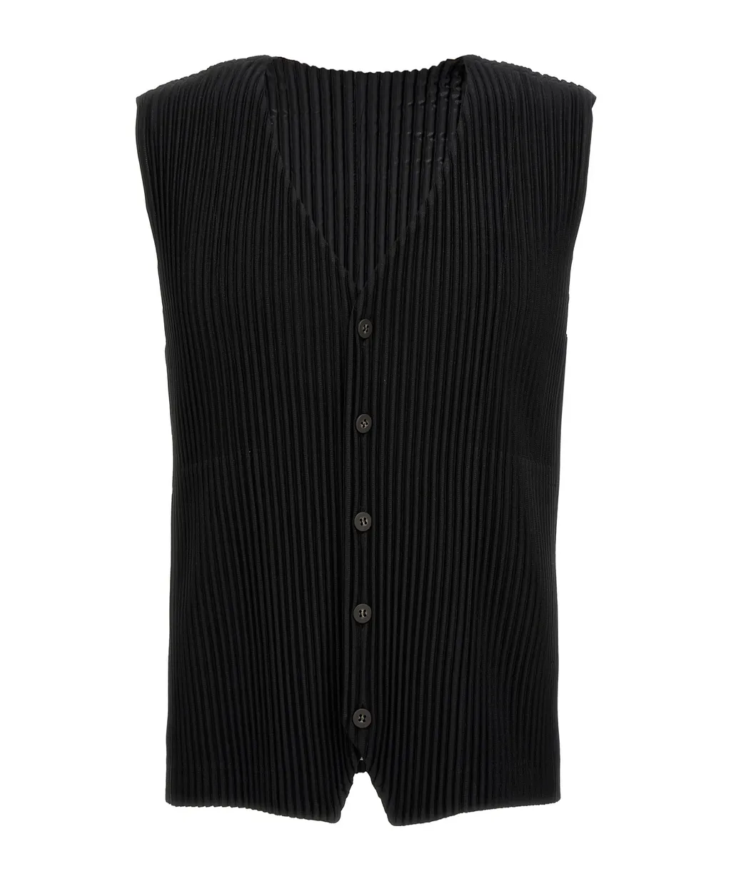 Homme Plissé Issey Miyake V-Neck Pleated Vest