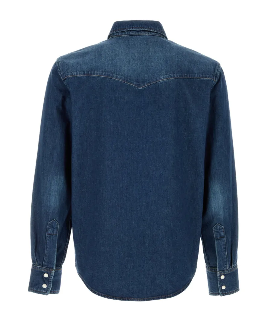 A.P.C. Double-Pocket Buttoned Denim Shirt