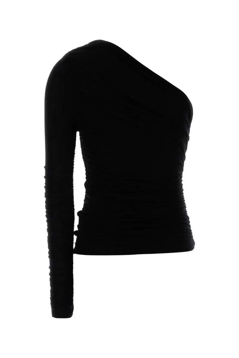 Agolde Asymmetric One-Shoulder Ruched Top