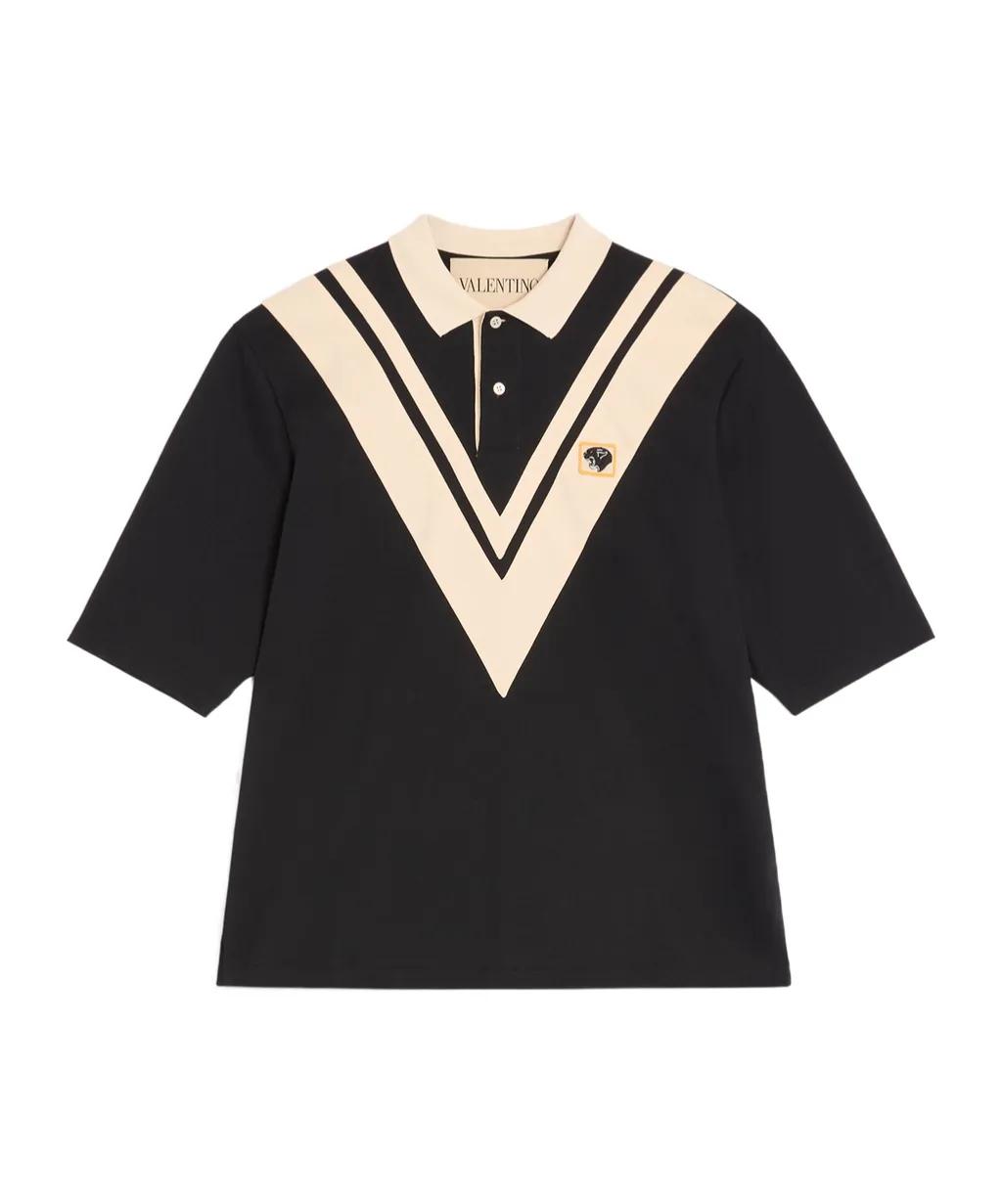 Valentino Embroidered Short-Sleeved Polo Shirt