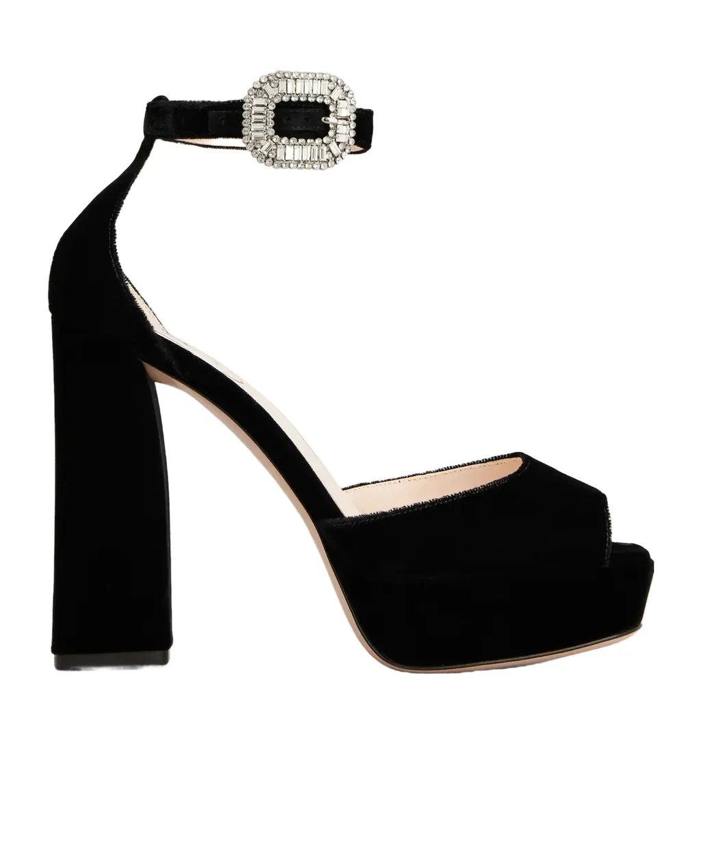 Roger Vivier Velvet Platform Sandals