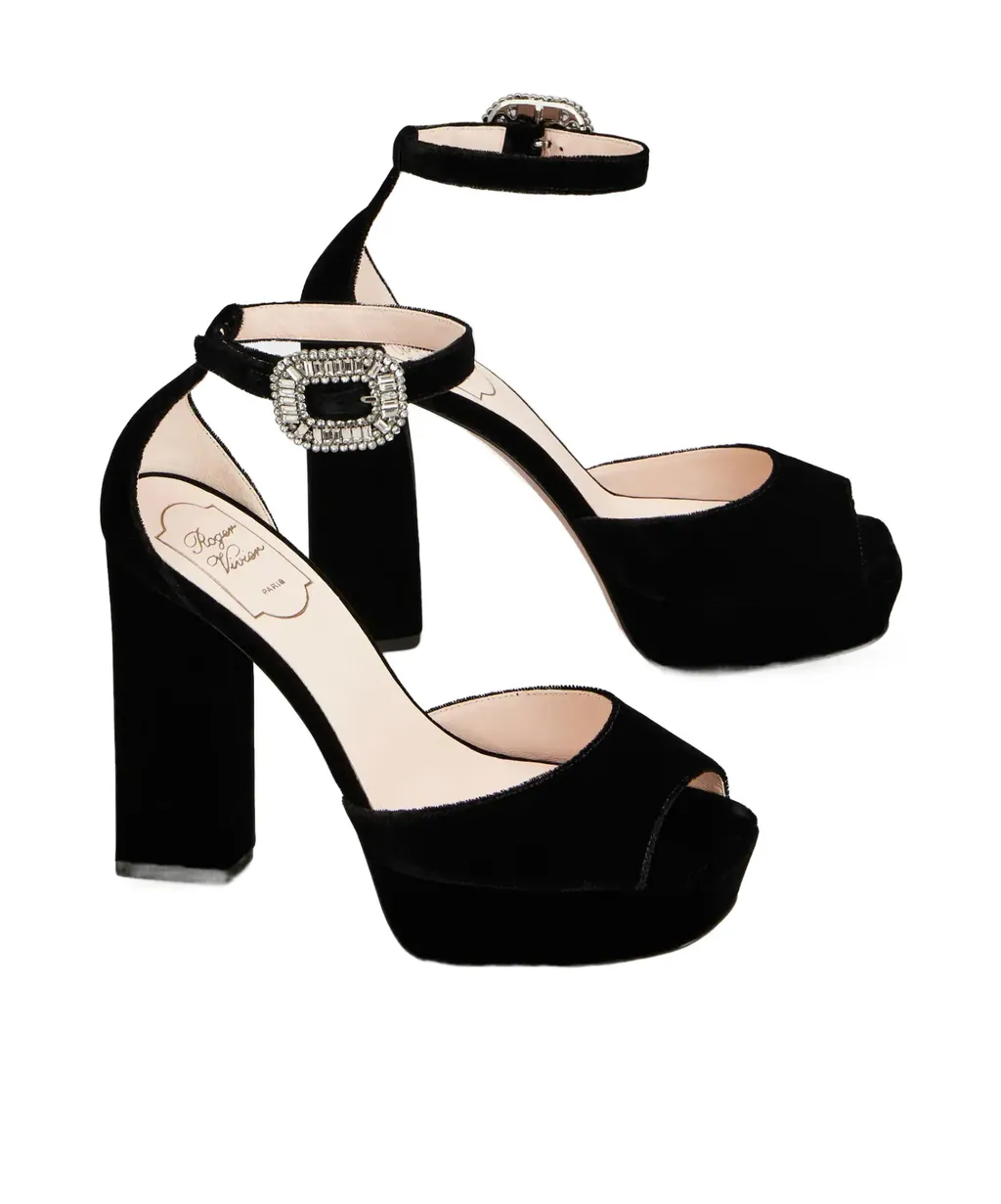 Roger Vivier Velvet Platform Sandals