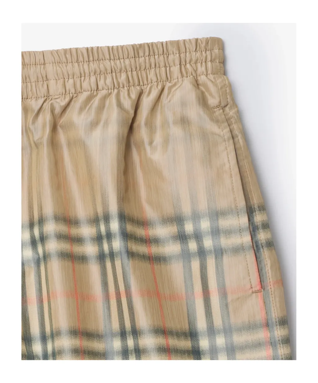 Burberry Checked Drawstring Swim Shorts