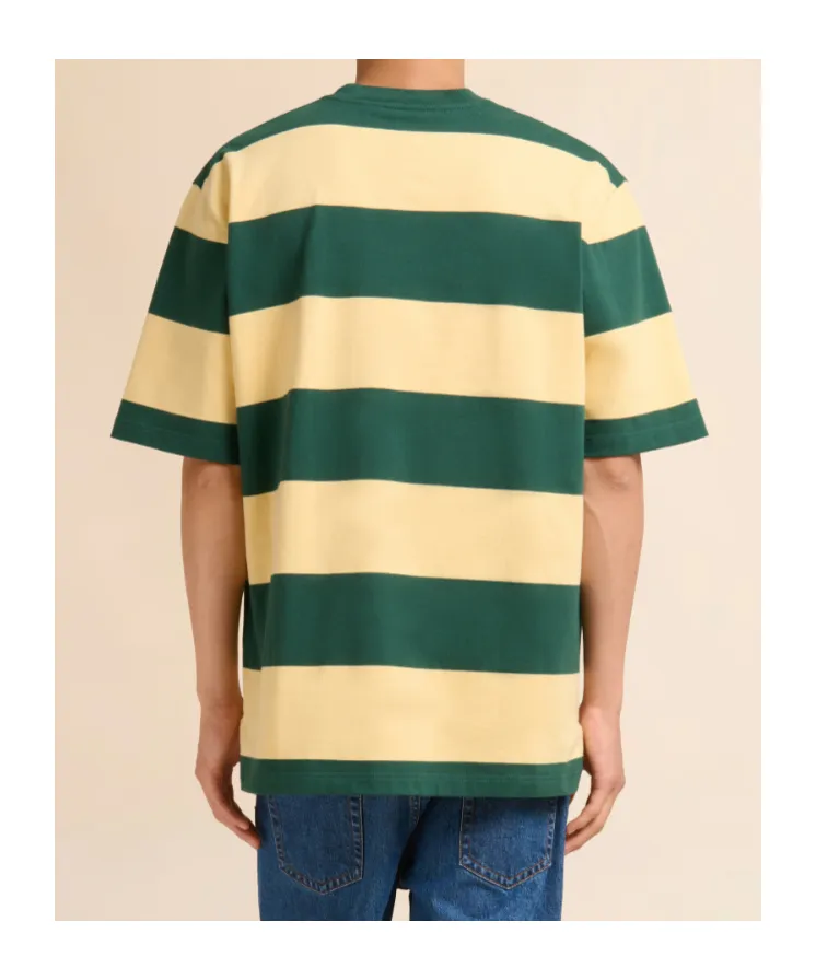Green And Yellow Maxi-Stripe Cotton T-Shirt