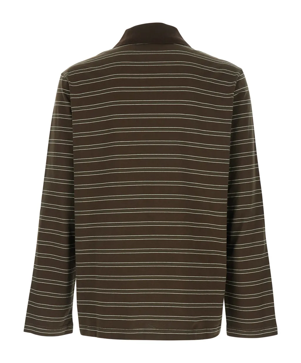 A.P.C. ,Button Detailed Striped Polo Shirt