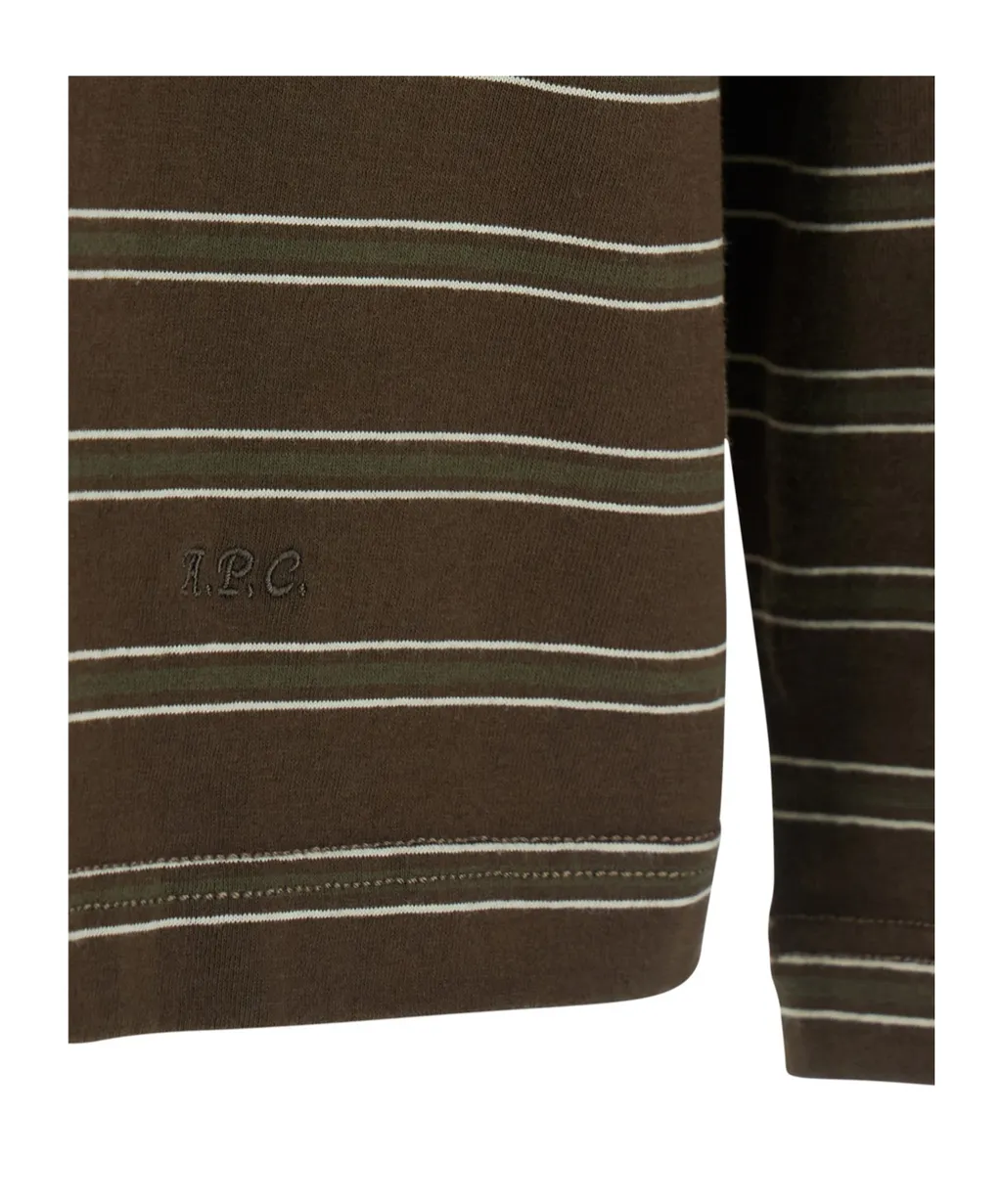 A.P.C. ,Button Detailed Striped Polo Shirt
