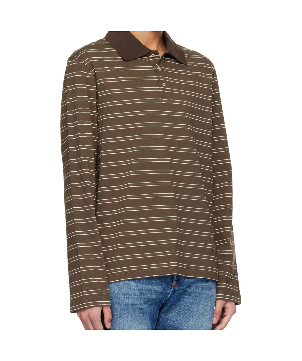 A.P.C. ,Button Detailed Striped Polo Shirt