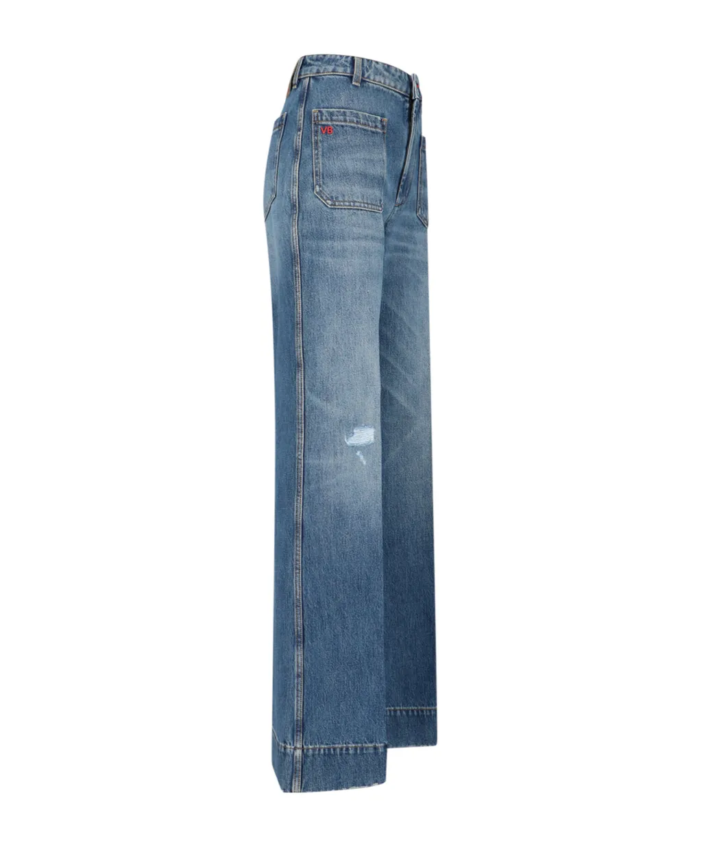 Victoria Beckham Distressed Regular Fit Jeans