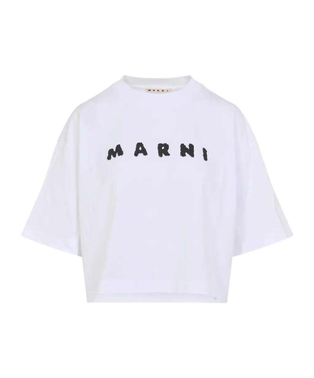 Marni Cropped Logo T-Shirt