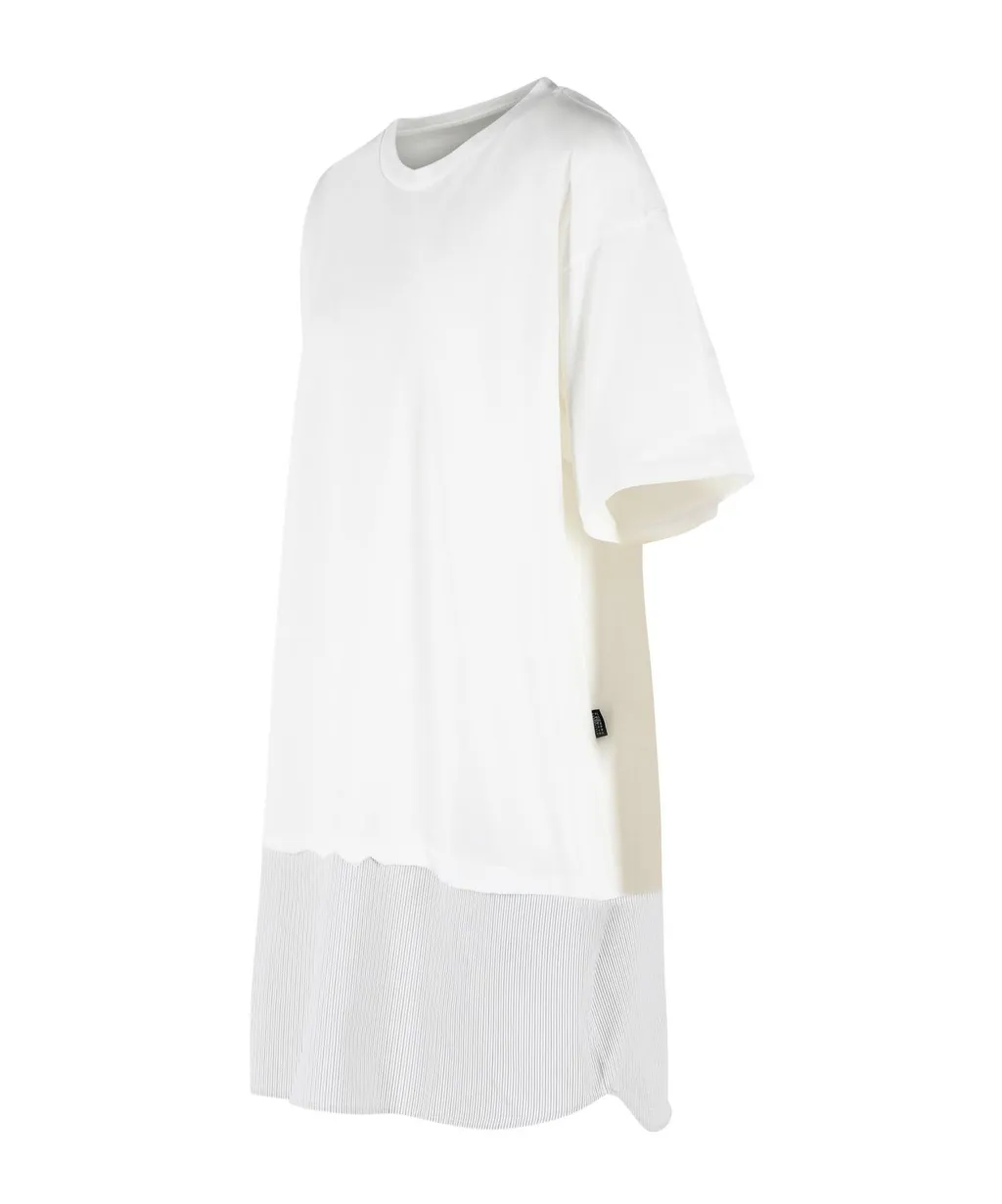 Mm6 Maison Margiela Crewneck Panelled Dress