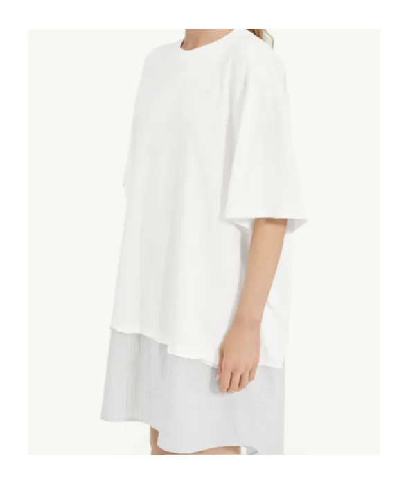 Mm6 Maison Margiela Crewneck Panelled Dress