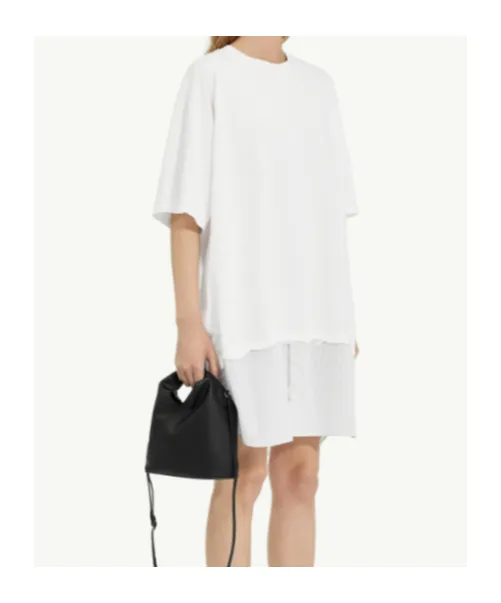 Mm6 Maison Margiela Crewneck Panelled Dress