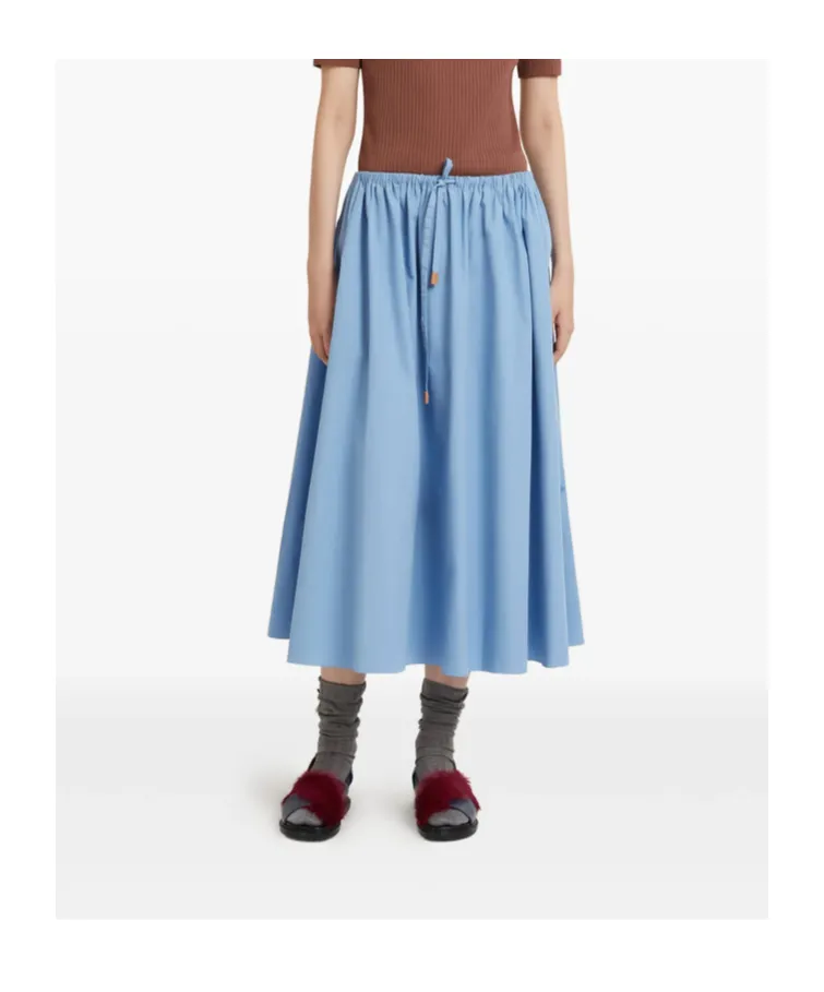 Marni Poplin Drawstring Skirt