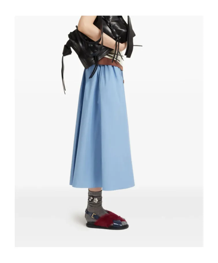 Marni Poplin Drawstring Skirt