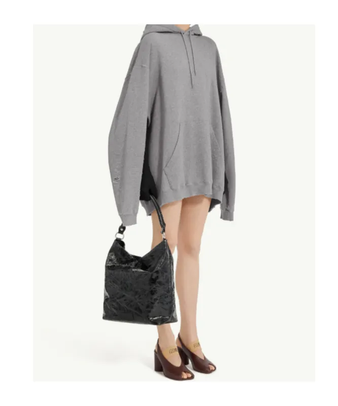Mm6 Maison Margiela Tie Detailed Hooded Mini Dress
