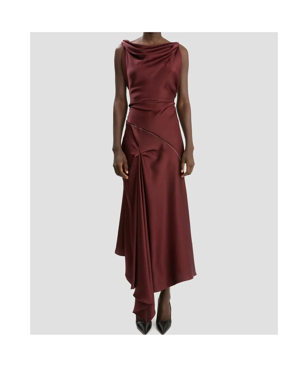 Posy Midi Dress In Cinnabar Red