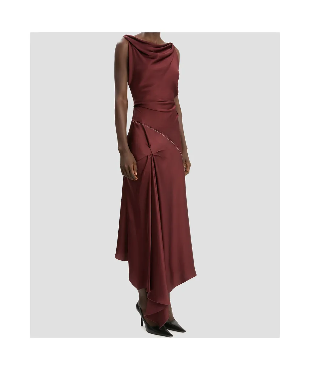 Posy Midi Dress In Cinnabar Red