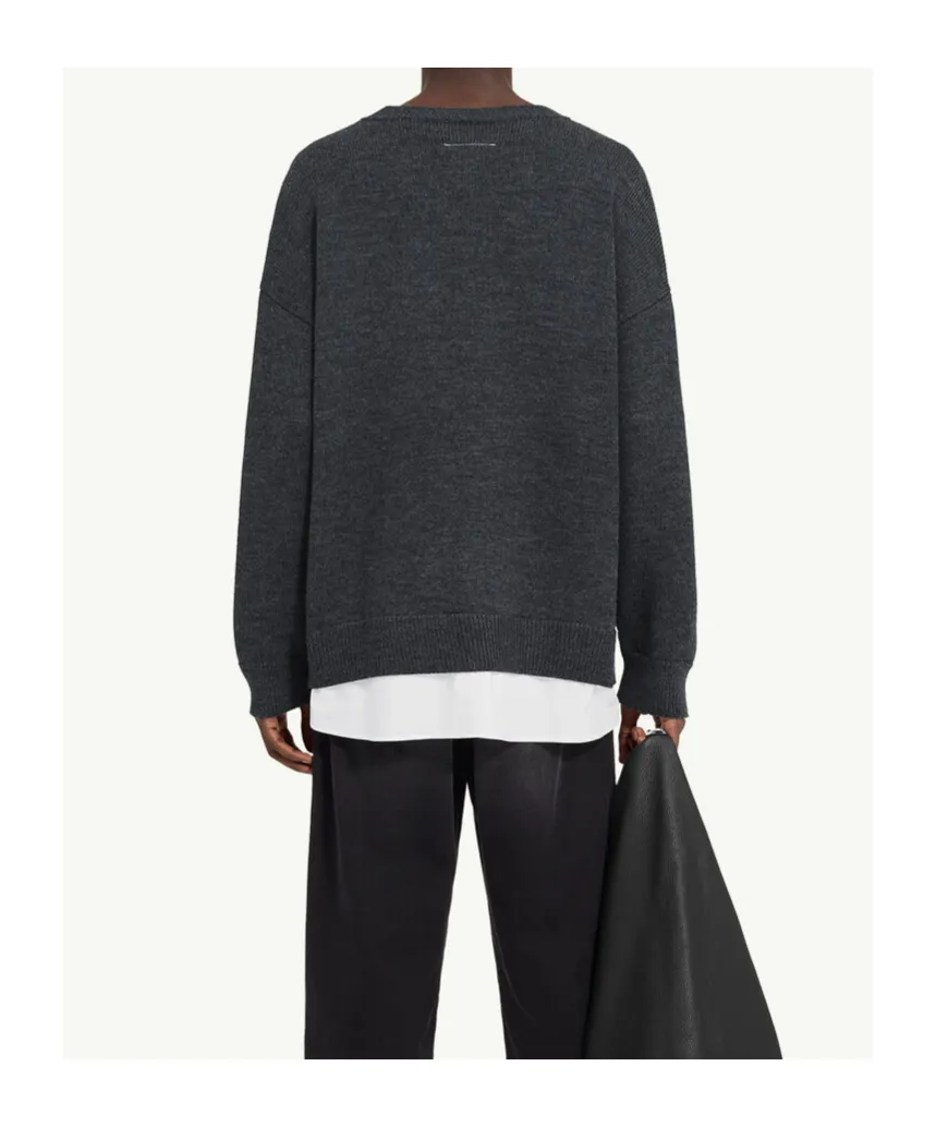 Mm6 Maison Margiela Varsity Knitted Sweater