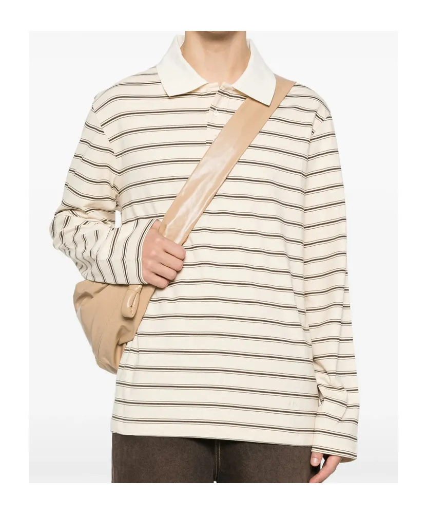 A.P.C. Button Detailed Striped Polo Shirt