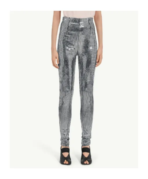 Mm6 Maison Margiela High-Waisted Sequinned Trousers