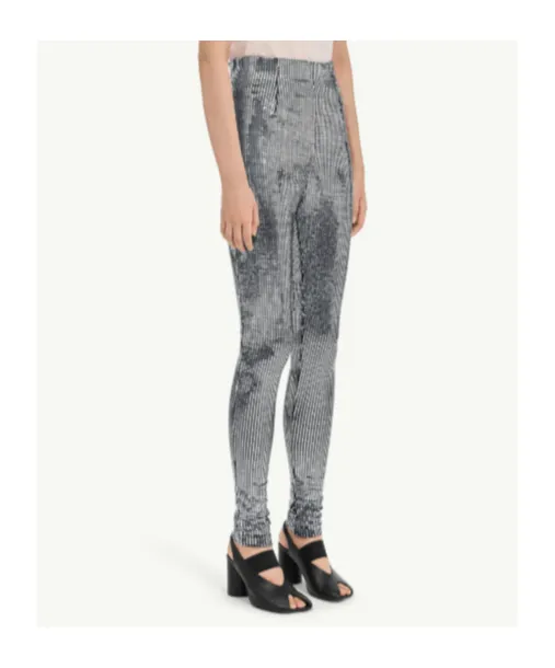 Mm6 Maison Margiela High-Waisted Sequinned Trousers