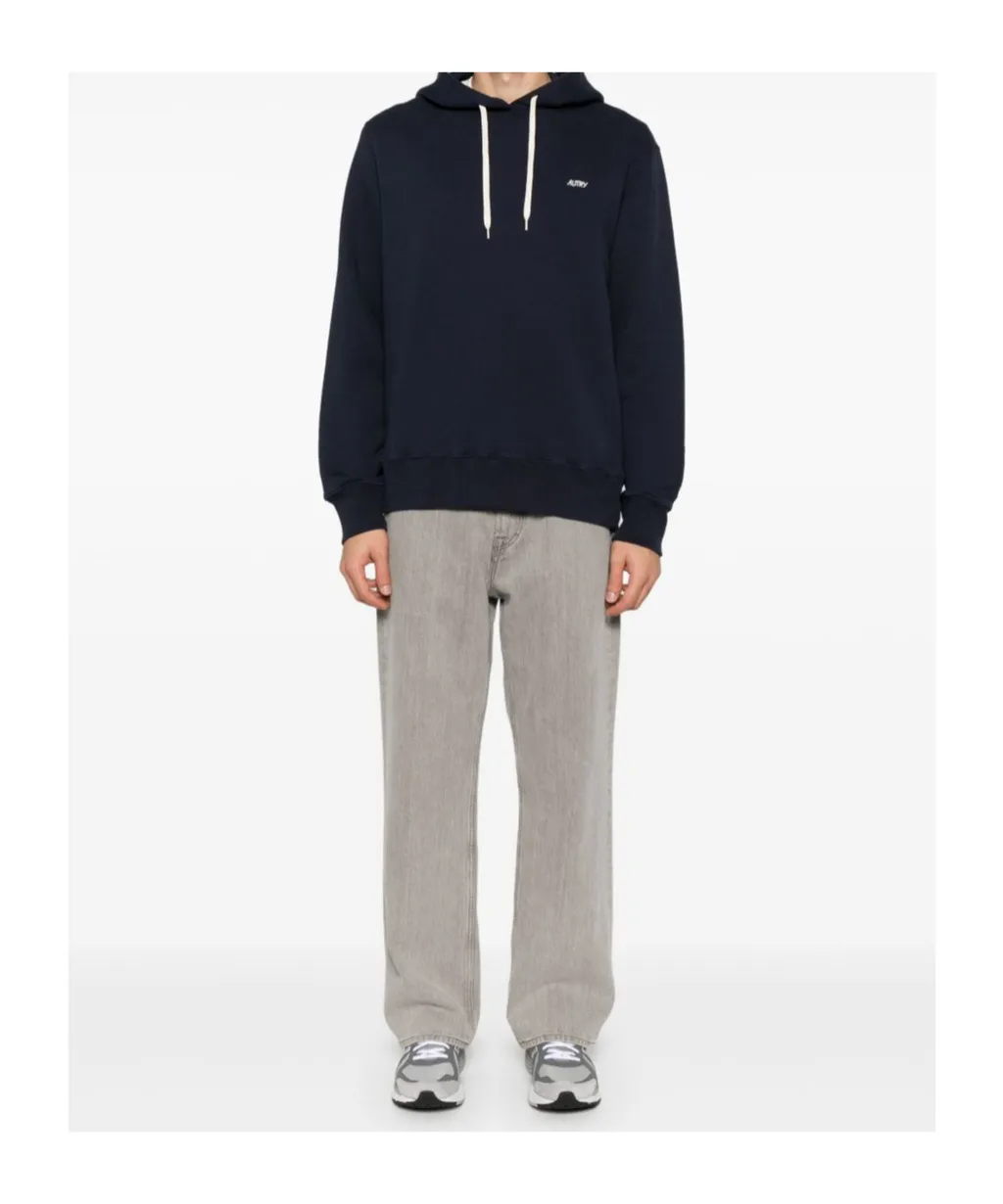 Autry Logo Embroidered Drawstring Hoodie