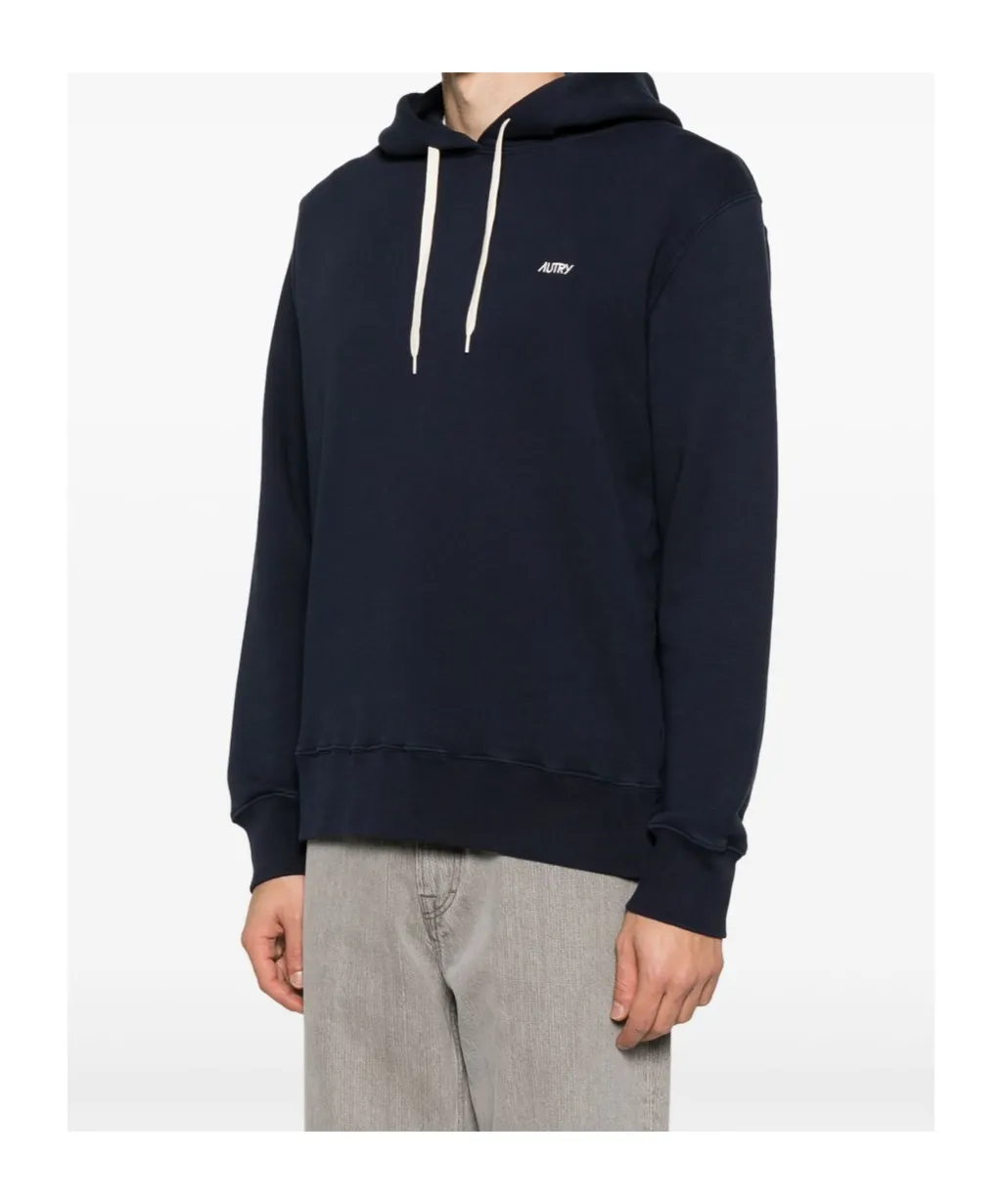 Autry Logo Embroidered Drawstring Hoodie