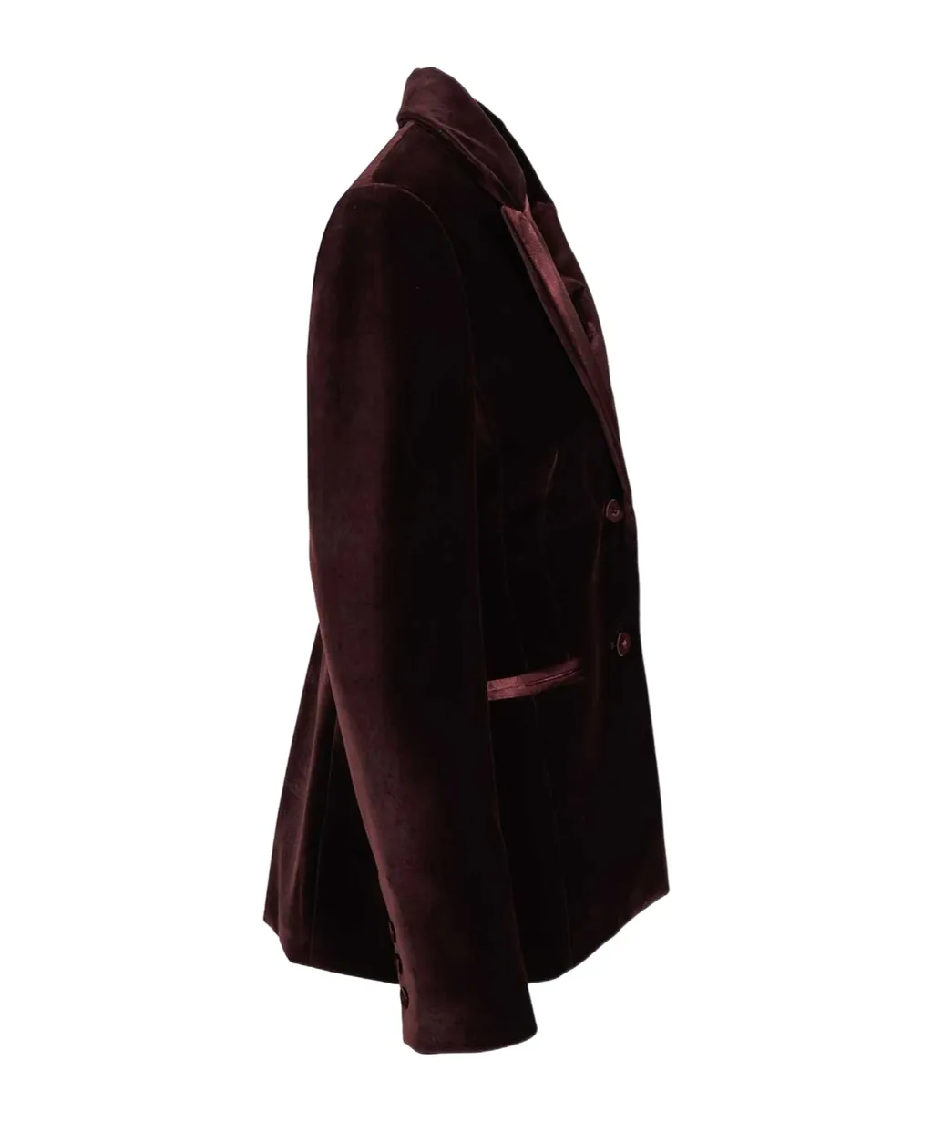 Federica Tosi Velvet Peak-Lapel Blazer
