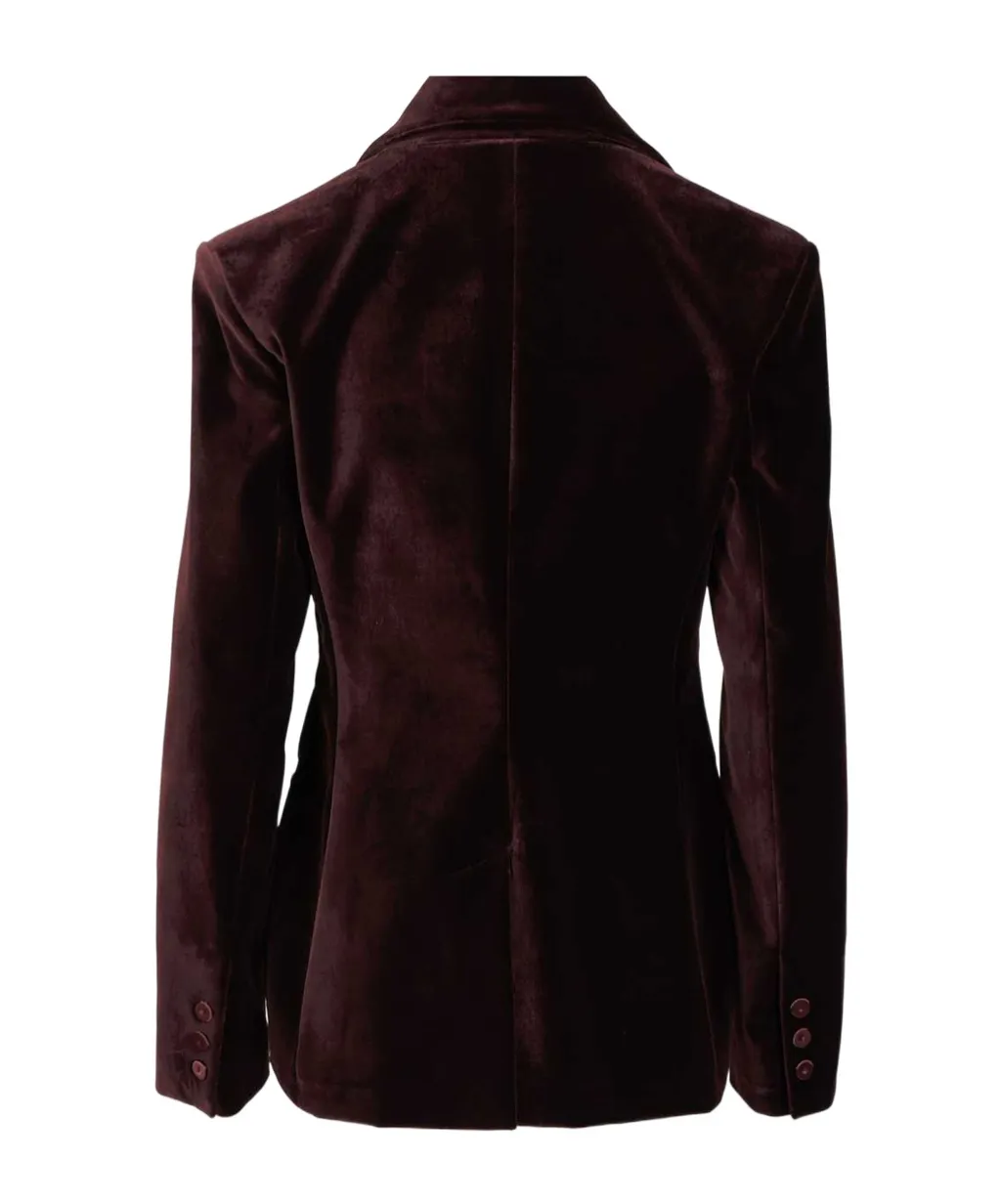 Federica Tosi Velvet Peak-Lapel Blazer