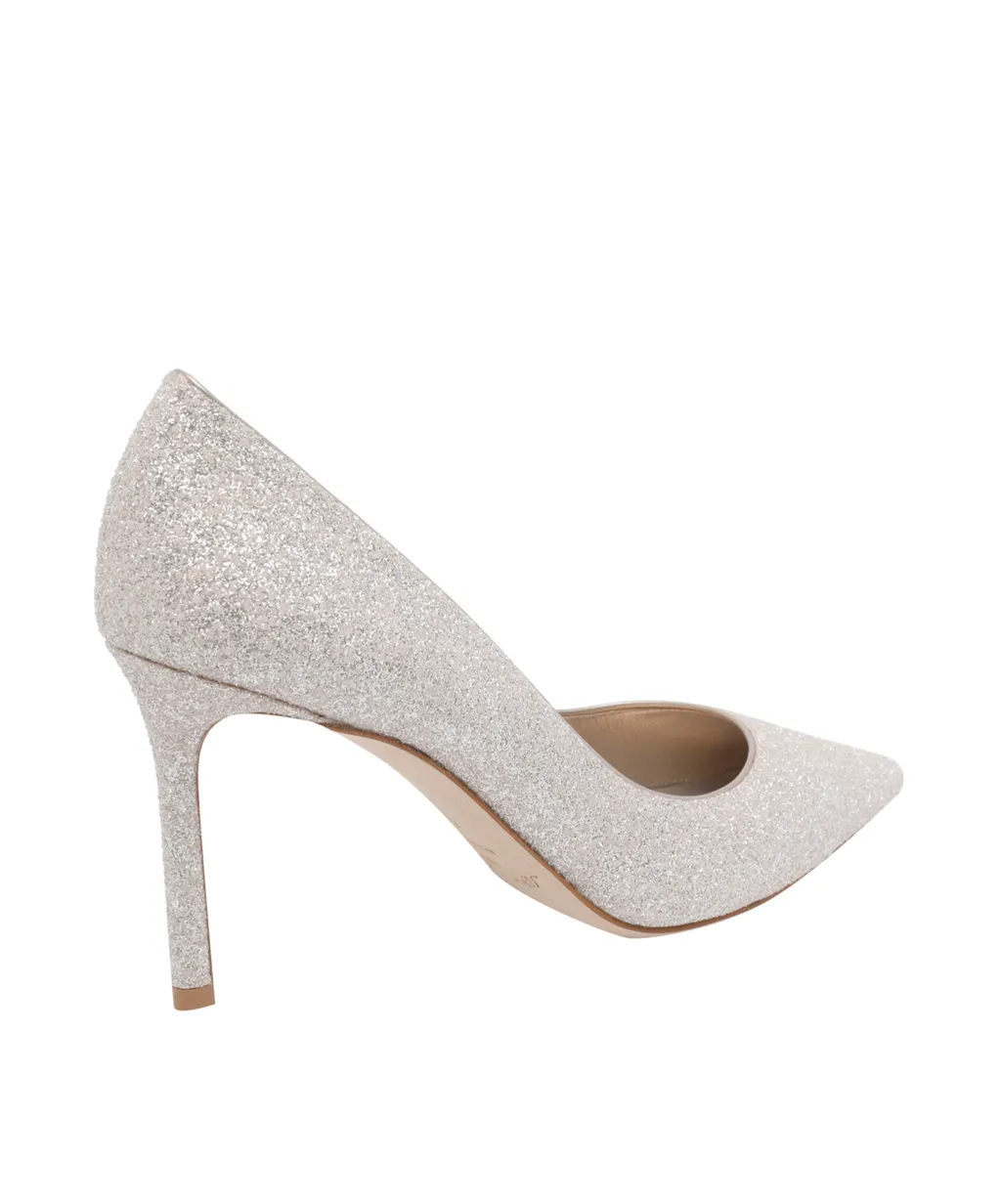 Jimmy Choo Romy 85 Glitter Pointy Toe Pumps