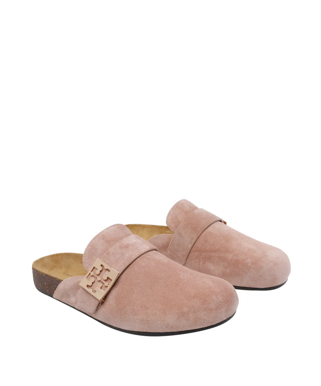Mellow Metal-Logo Suede Mules